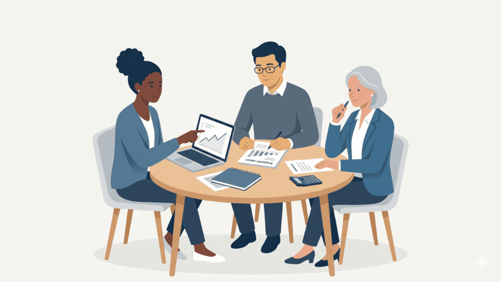 Nonprofit executive director conducting a CPA evaluation interview: 13 essential questions across specialization, organizational fit, working relationship, and engagement fees