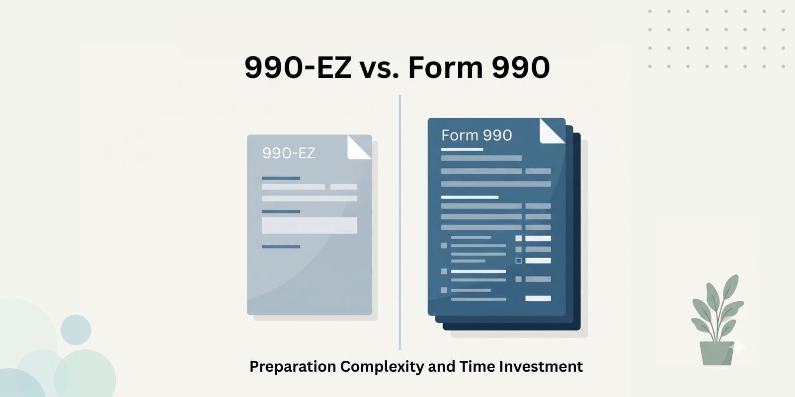 Form 990-EZ vs 990: Choose the Right IRS Filing for 2026 1 Form 990-EZ vs Form 990 comparison guide for nonprofits 2026