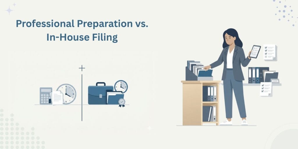 Form 990 professional CPA preparation vs in-house filing comparison