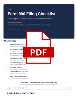 GivingArc_990_Filing_Checklist_2026